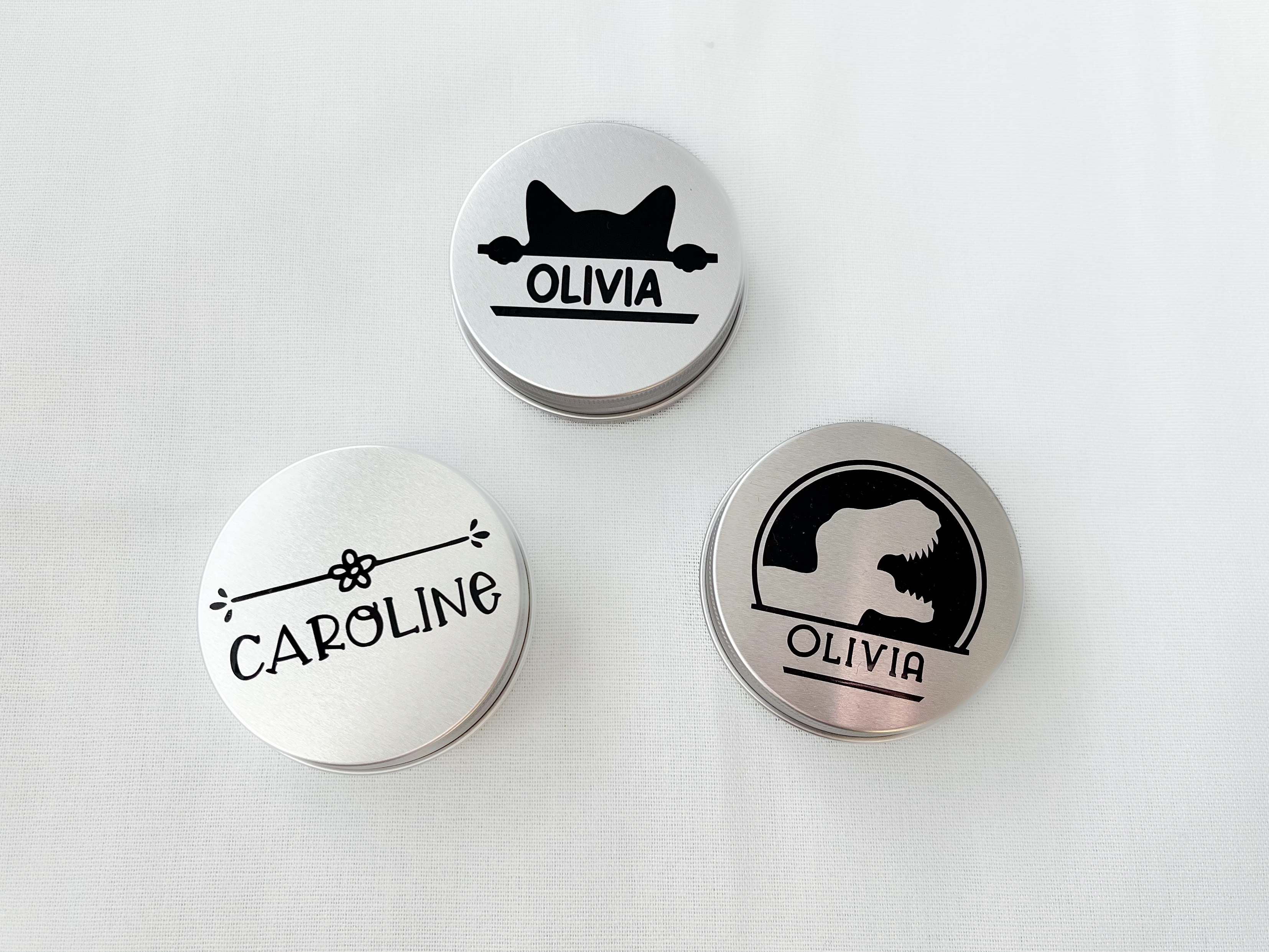 Personalised keepsake tin, adhesive vinyl